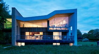 modern house with large frameless glazing