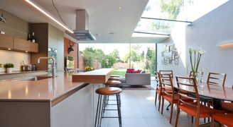 Croft Road sidefill extension slim framed sliding glass doors to rear