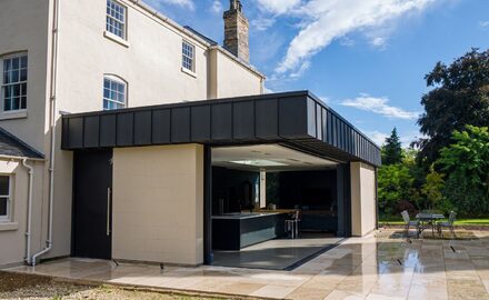 automated sliding doors in Nottingham glass extension