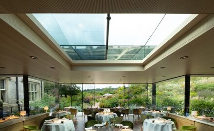 electric sliding rooflight restaurant