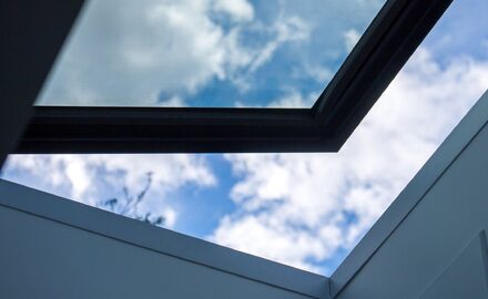 Glass roof in Marlborough Avenue extension.