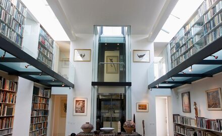 Park Road glass bridge library