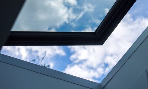 Glass roof in Marlborough Avenue extension.