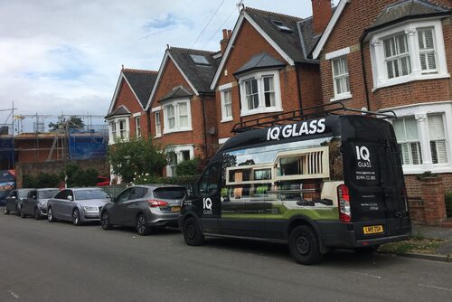 iq branded van on the street