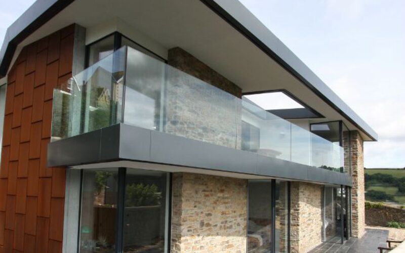 modern house design with glass balustrade in dartmouth