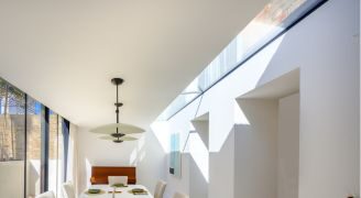 a frameless rooflight over an extension in London