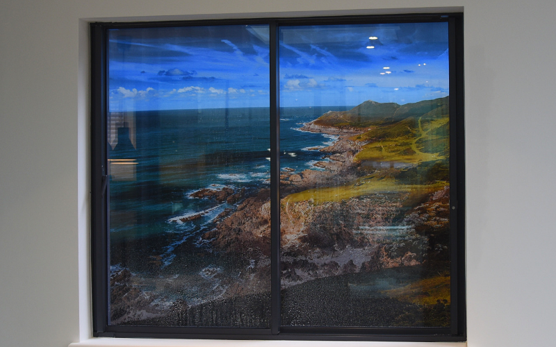 sliding window at the iq glass showroom